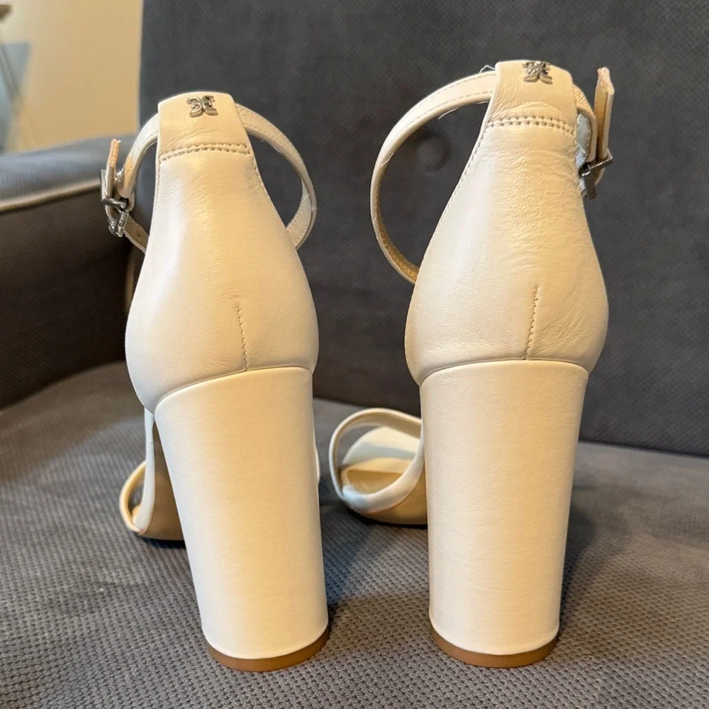 Sam Edelman White Ankle Strap Heels NWOT - Picture 4 of 8